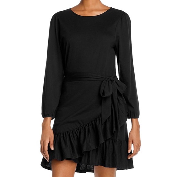 Rebecca Minkoff Dresses & Skirts - Rebecca Minkoff Josephine Black Ruffled Mini Wrap Tie‎ Dress Women’s Size XL